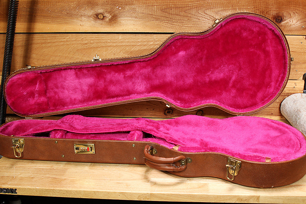 Gibson Vintage Shroud Les Paul Hard Shell Guitar Case Brown Factory TKL Pink Fur