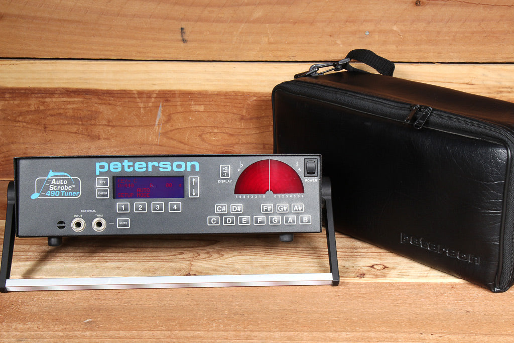 PETERSON AUTO STROBE 490 STROBE TUNER Very Clean! + Rare Factory Carry Case 0306